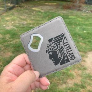 Cleveland Guardian Coaster Bottle Opener in Grey